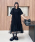 Mesh Layered Flare Dress